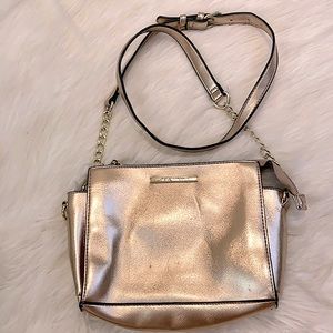Steve Madden Metallic Bronze Chain Crossbody Bag